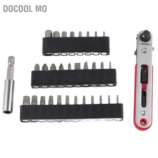 Docool Mo Socket Ratchet Wrench CRV Large Torsion Screwdriver with 30pcs Bit Hand Tool Set Kit