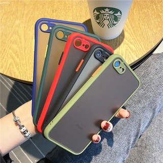 เคสขอบสีเรียวมีกันกระแทกโทรศัพท์ iPhone 11 Pro X Xs Max 7 8 6 6s XR SE Plus 2020 2022 SE2 SE3 5G 4G