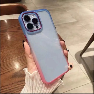 เคสหลังใสขอบสีทู โทน Case Redmi Note9s Note9Pro 9A 9C 10A 9T M3 Note11 Note11S Note8 Note8Pro เคสกันกระแทก ไล่สี ขอบนิมห