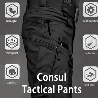 【COD】กางเกงยุทธวิธีผู้ชาย หลายกระเป๋า กันน้ำ ดูดซับเหงื่อ ชุดฝึกซ้อม ดูดซับเหงื่อ IX7