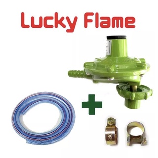 หัวปรับแก๊ส Lucky Flame รุ่นL-326P ใช้ต่อกับถังปิคนิค 4 kg.ชนิดแรงดันต่ำแบบเกลียว หัวปรับปิคนิค (หัวปรับ+สาย2ม.+แหวน)