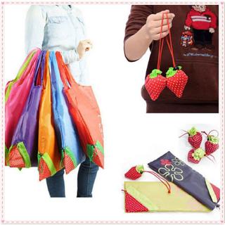 11 color 💕🌷 Shopping Bag ถุงสตรอเบอรี่🍓 ถุงใส่ของ ลายstrawberry🍓 ถุงผ้า ถุงพับเก็บได้ ถุงช็อปปิ้ง