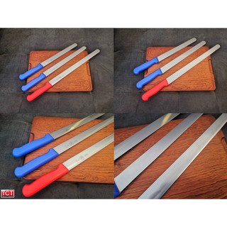 มีดหั่นขนมปังสแตนเลส มีดอเนกประสงค์ ใบเรียบ ด้ามสี Bread Knife