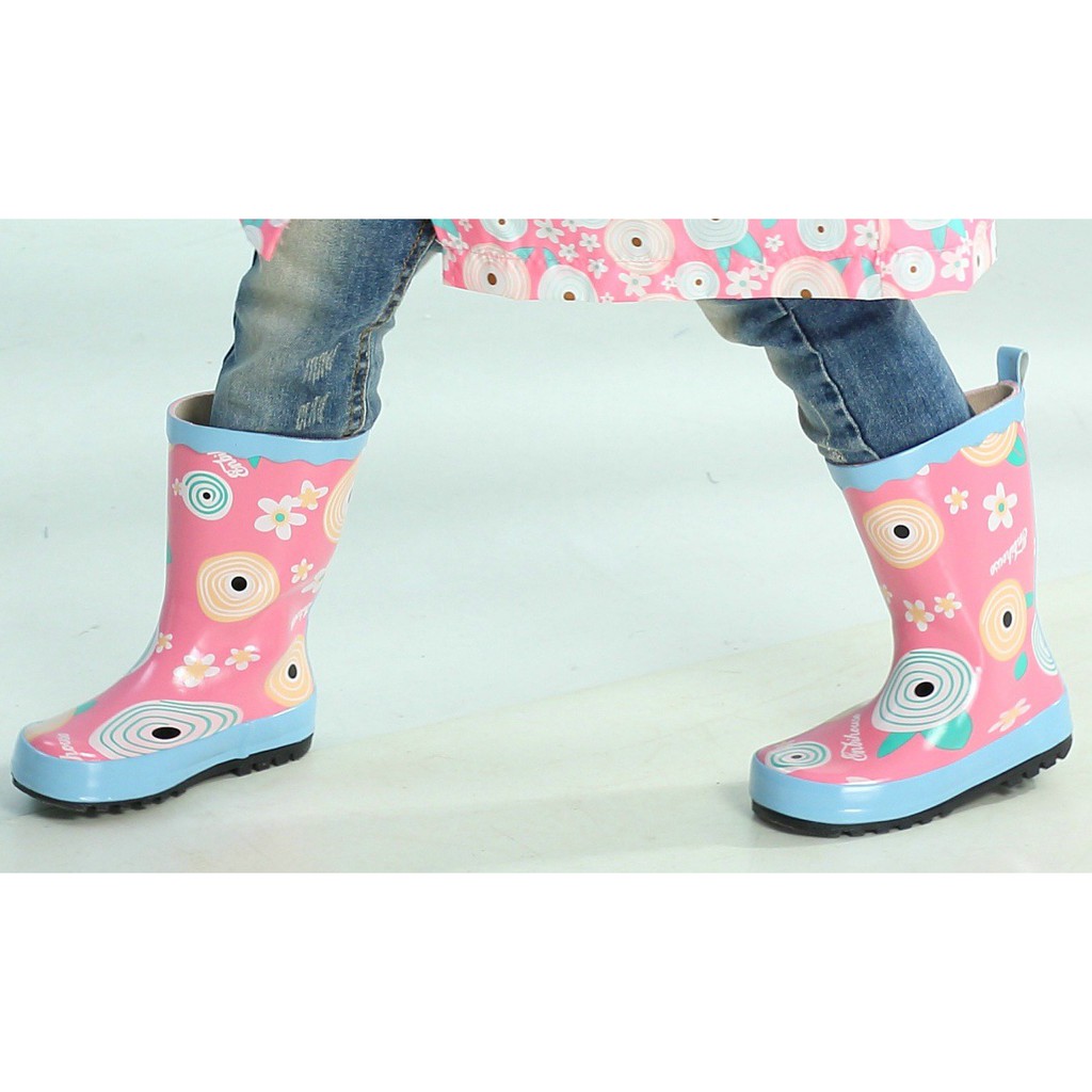 ((แบรนด์เกาหลี))รองเท้าบูทยางสำหรับเด็กหญิง Enbihouse Rain Boots รองเท้าบู๊ทใส่ลุยฝน (Size 28)