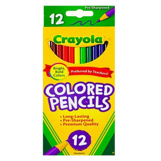 งานศิลปะ สีไม้ไร้สารพิษ CRAYOLA 12 สี อุปกรณ์เครื่องเขียน ของใช้ภายในบ้าน COLORED PENCILS CRAYOLA 12 COLORS