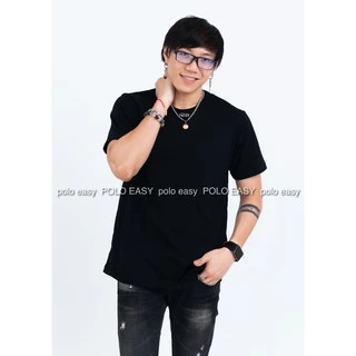 เสื้อยืดแฟชั่น ผู้ชาย T-Shirt Cotton 100% คอกลม แขนสั้น สีดำ