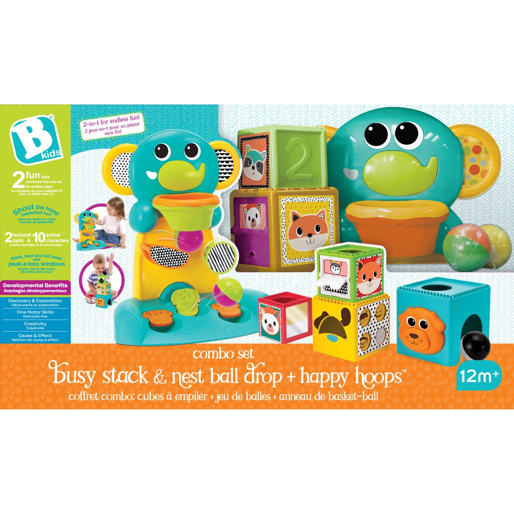 Bkids : 004000 : "Combo Set: Busy Stack & Nest Ball Drop+Happy Hoops"