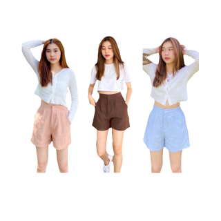 (เหลือตัวละ130บาทใส่Code:WDJRTJ)Corduroy short pants ขาสั้นลูกฟูกเอวตะขอค้าบ