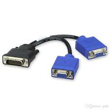 Dms 59 เอาต์พุตวิดีโอ Dual VGA Video Cable 59pin TO 2VGA 20CM