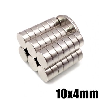 1ชิ้น แม่เหล็ก 10x4มิล กลมแบน 10*4มิล Magnet Neodymium 10x4mm แม่เหล็กแรงสูง 10mm x 4mm แม่เหล็กแรงดูดสูง 10*4mm