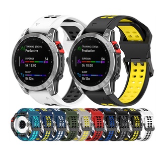 สายนาฬิกาข้อมือซิลิโคน 20 22 26 มม. แบบเปลี่ยน สําหรับ Garmin Fenix 7 7S 7X 6 6S 6X Forerunner 935 Quatix 5 Approach S60