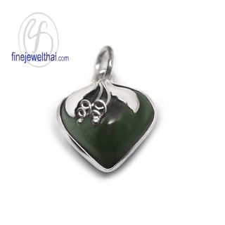 Finejewelthai จี้-หยก-เงินแท้-จี้พลอย-พลอยประจำเดือนเกิด-Jade-Pendant-Silver - P01232006G