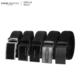 Louis Montini (Sanchez) เข็มขัดผู้ชาย Men Belt เข็มขัดหนังวัวแท้หัวออโต้เมติก MGN376