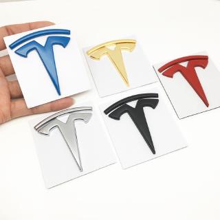 สติกเกอร์โลหะ ลายโลโก้ 3D สําหรับติดตกแต่งรถยนต์ Tesla Model S Model X 3 P100D P85D 200