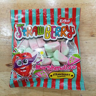 22 กรัม ERKO strawberry marshmallow มาร์ชแมลโลว์ กลิ่นสตรอเบอรี่ หอม นุ่ม อร่อยนาน