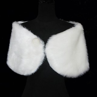 Ivory Plush Faux Fur Wrap Shrug Bolero ShaKind choosewho