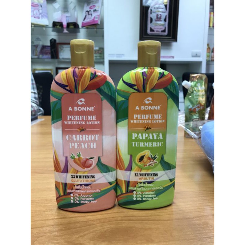 ABONNE' perfume​ Whitening​  Lotion​ papaya​ turmeric, perfume​  Whitening​ Lotion.carrot peach
