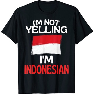 เสื้อยืดผ้าฝ้ายพรีเมี่ยม เสื้อยืด ลาย Im Not Yelling Im Indonesian สไตล์อินโดนีเซีย