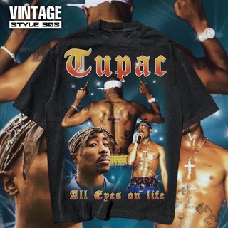 T-shirt  เสื้อวง Tupac 🔥🔥🔥🔥🔥🔥 ป้าย Hiptrack จะเป็นตะเข็บเดี่ยวผ้าหนาคอหนาเนื้อผ้าดี สวย!!!S-5XL