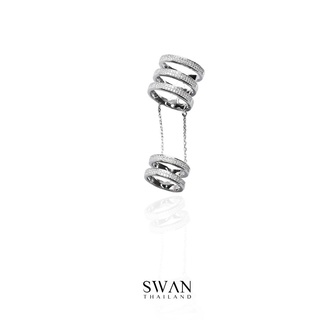 SWAN - Adna Ring Chain แหวน โซ่ เงินแท้ ฝังเพชรคิวบิกเซอร์โคเนีย cubic zirconia