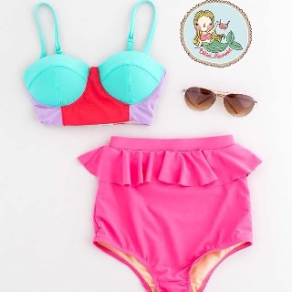 Bikini (Molly mix bra with bottom ballon pink)