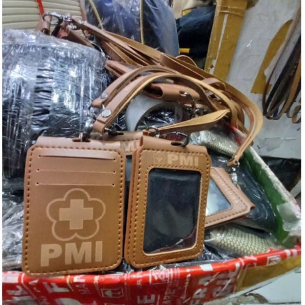 MERAH GANTUNGAN PMI สร้อยคอบัตรประจําตัวไขว้สีแดงอินโด, ที่ใส่ชื่อ PMI, สร้อยคอบัตรประจําตัว PMI, สร