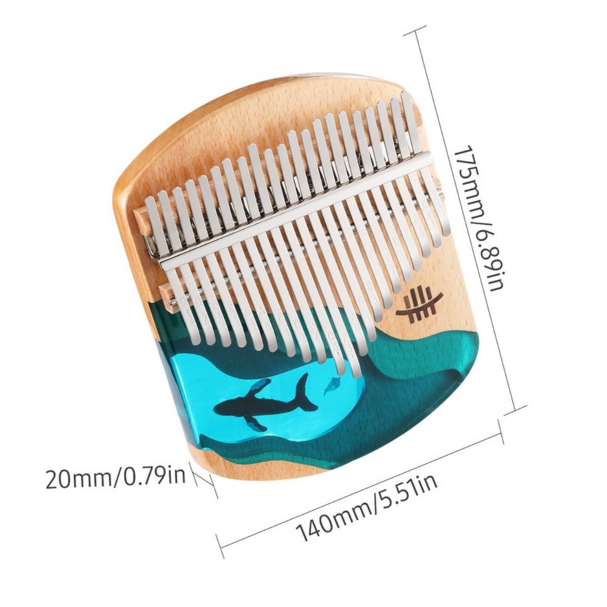 คาลิมบา 21 คีย์โทน พร้อมส่ง โลมาวาฬในมหาสมุทร Blue Ocean kalimba คาลิมบ้า HLURU แท้ blue Ocean Whale