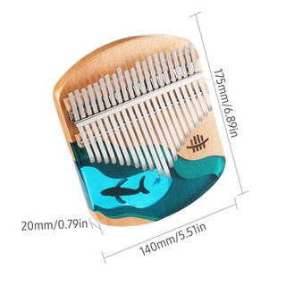 คาลิมบา 21 คีย์โทน พร้อมส่ง โลมาวาฬในมหาสมุทร Blue Ocean kalimba คาลิมบ้า HLURU แท้ blue Ocean Whale