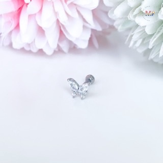 จิวต่างหูเกาหลี More Than Piercing: A214 Whitegems Butterfly