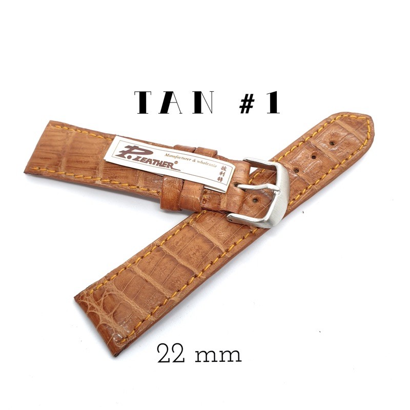 P.Leather💎22 มม. สายนาฬิกาหนังจระเข้แท้🐊 สายหนัง หนังแท้ - รูปที่ 3