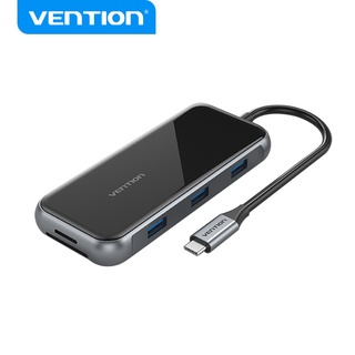 Vention 9 in1 ฮับ USB C Type C เป็น HDMI RJ45 USB3.0 Trrs3.5 มม. SD TF PD100W 1000Mbps 4K 60Hz สําหรับคอมพิวเตอร์ แล็ปท็อป TFL