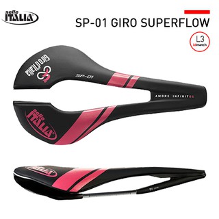 SELLE ITALIA อานนั่ง, SELLE ITALIA SP-01 GIRO SUPERFLOW, ขนาด L3, สีดำชมพู, (Road/MTB)