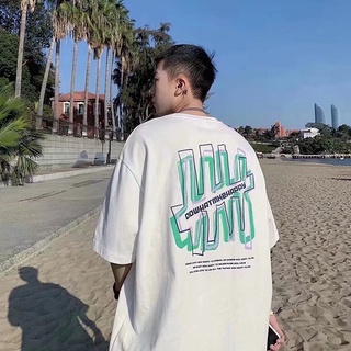 เสื้อยืดแขนสั้น พิมพ์ลาย ทรงหลวม ขนาดใหญ่ สไตล์ฮิปฮอป สตรีท เหมาะกับฤดูร้อน สําหรับผู้ชาย และผู้หญิง【M-8XL】