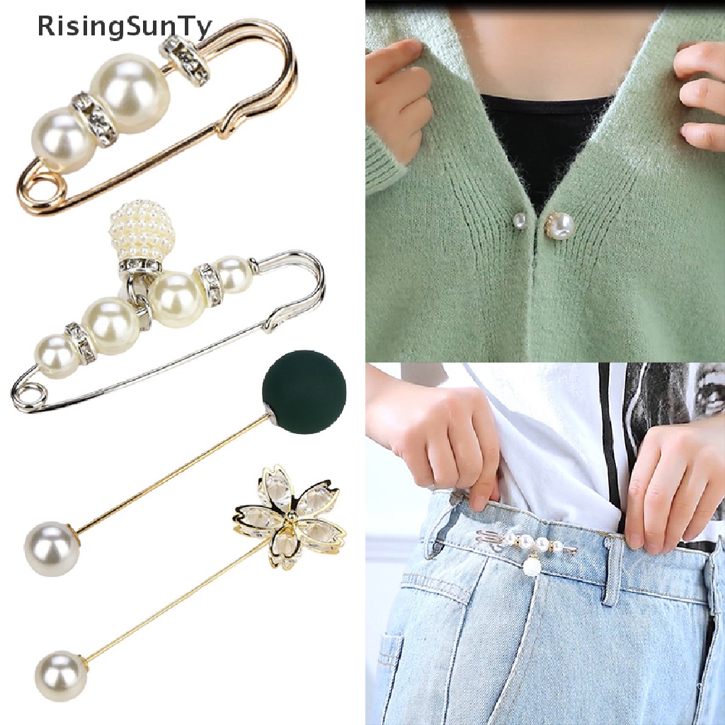 [RisingSunTy] เข็มกลัดมุก ติดปกเสื้อกันหนาว และกางเกง ขายดี