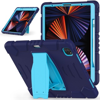 เคสแท็บเล็ต PC แข็ง ซิลิโคน กันกระแทก พร้อมขาตั้ง สําหรับ Apple iPad Pro 12.9 นิ้ว 2022 2021 2020 2018 A2764 A2437 A2378 A2379 A2461 A2069 A2232 A2014 A1895