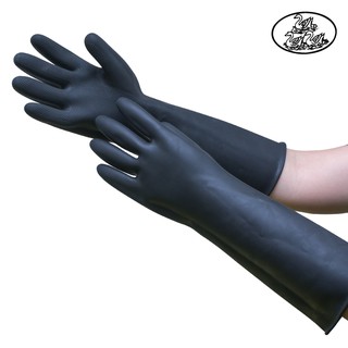 ถุงมือยางสีดำ ตราสามห่าน (1คู่) ถุงมือยางอุตสาหกรรม ถุงมือทำความสะอาด RUBBER GLOVES