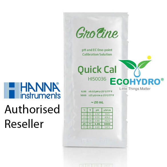 Hanna Quick Cal EC pH Cal Solution Gro Line 20 mL HI50036 HI50036P Hanna Instruments EC pH Meter groline 1 แพ ็ ค