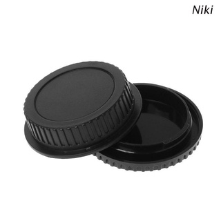 Niki Rear Lens Body Cap Camera Cover Set Dust Screw Mount Protection Plastic Black Replacement for Canon EOS EF EFS 5DII 5DIII 6D