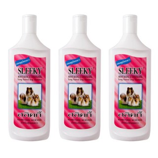 Sleeky Long Haired Dog Shampooแชมพูสุนัข สลิคกี้ บำรุงขนและผิวหนัง สำหรับสุนัขขนยาว 375ml. (แพ๊ค 3 ขวด)