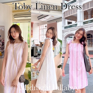 เดรสผ้าลินิน toby linen dressพร้อมส่ง