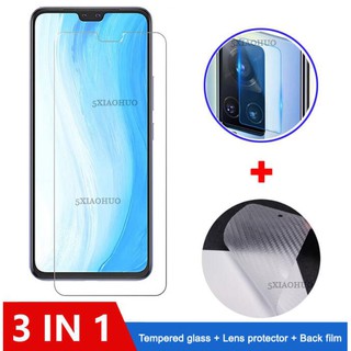 3-in-1 Vivo V20Pro กระจกนิรภัย Vivo V20 Pro SE V19 Neo V17 V15 Pro ฟิล์มกระจกนิรภัย Vivo Y91Y97Y95 ฟิล์มกระจกนิรภัย + ฟิล์มหลังคาร์บอนไฟเบอร์ + ฟิล์มกันรอยเลนส์