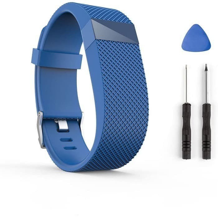 สายนาฬิกาข้อมือซิลิโคน หัวเข็มขัดโลหะ สําหรับ Fitbit Charge HR