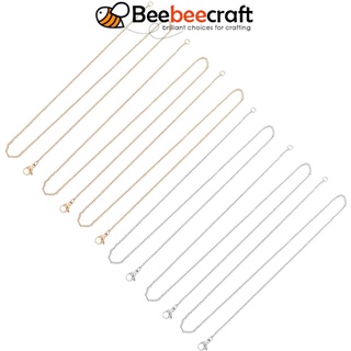 Beebeecraft สายเคเบิลโซ่สเตนเลส กว้าง 1.5 มม. สีทอง 50 ซม. 19.68 นิ้ว พร้อมตะขอก้ามปู สําหรับทําสร้อยคอ DIY 4~30 ชิ้น