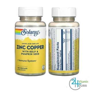< พร้อมส่ง > แพคเกจใหม่ ! Solaray , Zinc 50 mg , Bio Zinc 15 mg , Zinc Copper 100 แคปซูล - ซิงค์ ลดสิว เสริมภูมิต้านทาน