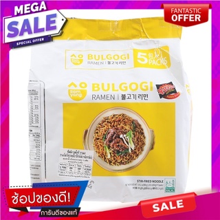 ซัมยังราเม็งกึ่งสำเร็จรูปรสซอสบาร์บีคิวสไตล์เกาหลี 80กรัม แพ็ค5 Samyang Ramen Semi-Finished Korean BBQ Sauce Flavor 80g