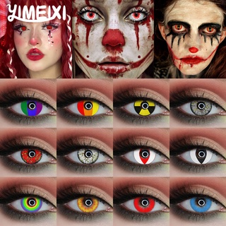 Yimeixi คอนแทคเลนส์ แบบนิ่ม ลายการ์ตูนอนิเมะฮาโลวีน 14.5 มม. 2 ชิ้น 1 คู่