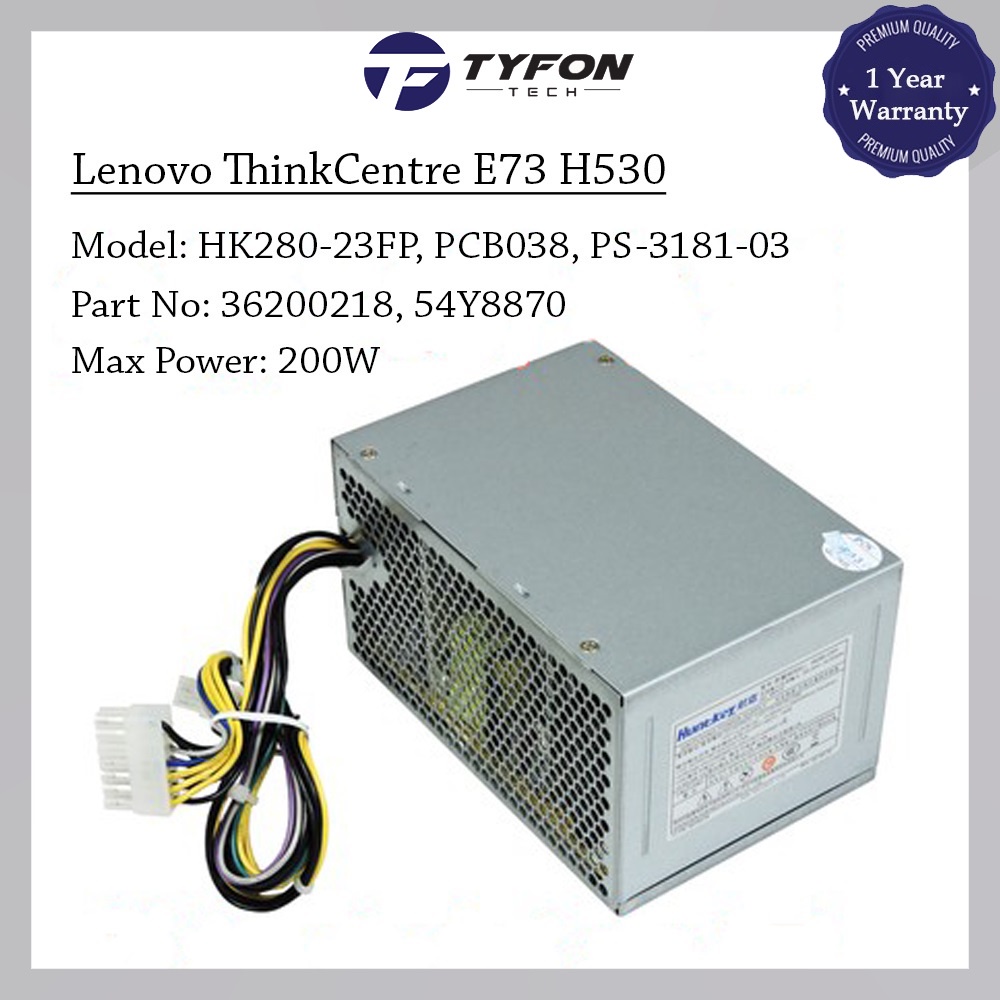 Lenovo ThinkCentre H530 แหล่งจ่ายไฟ PSU 180W HK280-23FP PCB038 54Y8870 36200218 (ตกแต่งใหม่)