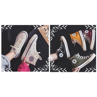 ((5สี))รองเท้าผ้าใบหุ้มข้อ  รองเท้าทรง Converse คอนเวิร์ส(Size 35-40)