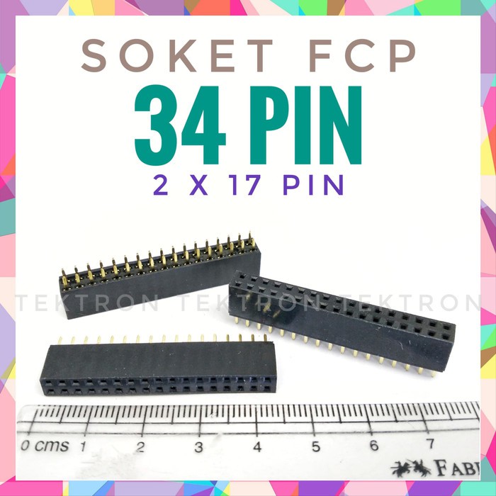 คุณภาพ FCP 34pin 2x17pin 34p atmega arduino เต้ารับทอง (+-40p)