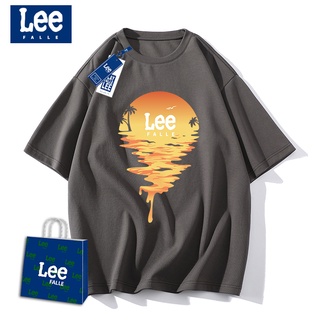 [S-5XL] เสื้อยืด พิมพ์ลายพระอาทิตย์ตก LEEfalle แฟชั่นฤดูร้อน สําหรับคู่รัก